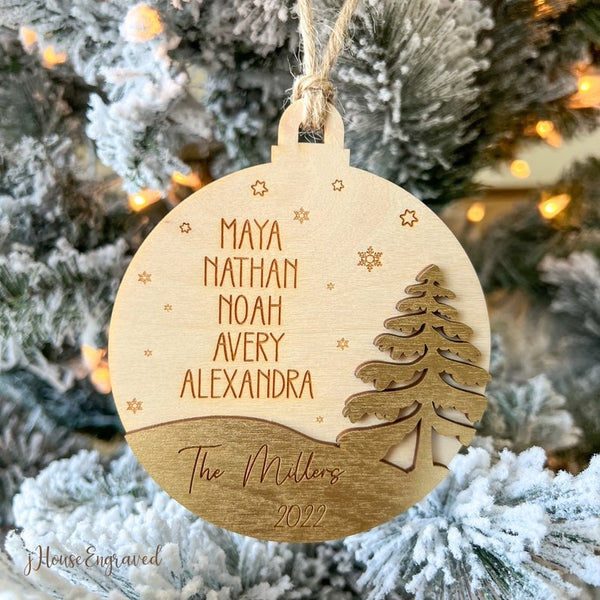 Personalized Family Ornament, Our Family / Grand Children Christmas Ornament, Family Members Ornament