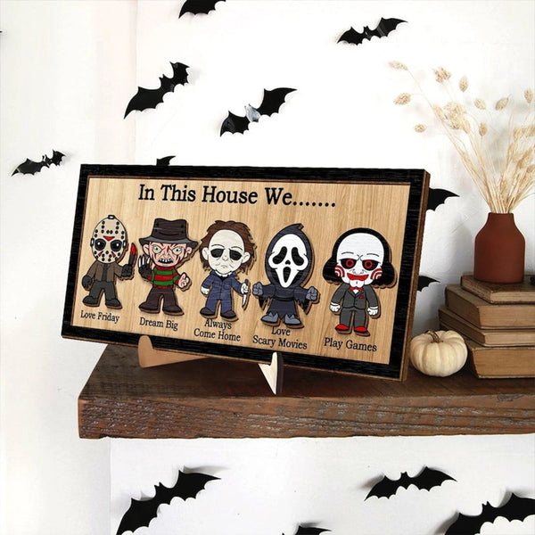 Halloween 2 Layered Frame Wood Sign Custom Halloween Gift