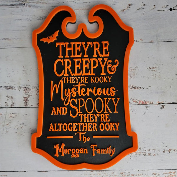 Creepy Custom Last Name Halloween Sign, Wall Sign Decoration