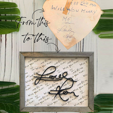 Handwritten Keepsake Sign