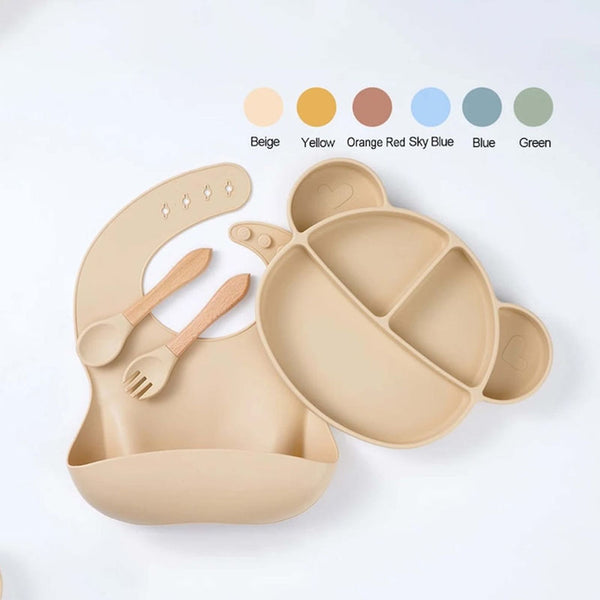 Personalised Silicone Weaning Set  Cartoon Weaning Set for Toddler Baby Kids