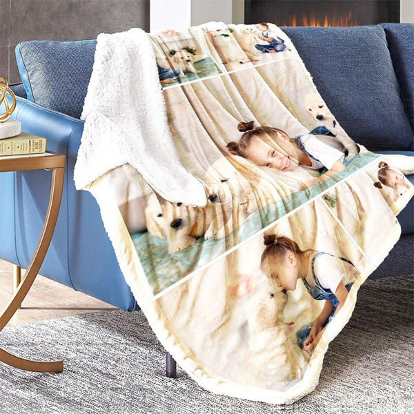 Custom Blanket With Photo Collage,Personalized Blanket With Photo Cozy Blanket