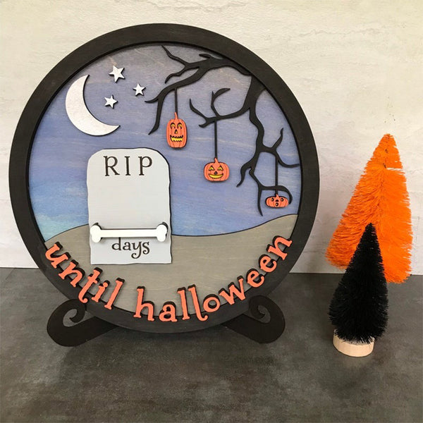 Halloween Countdown Calendar, Wooden Halloween Decorations