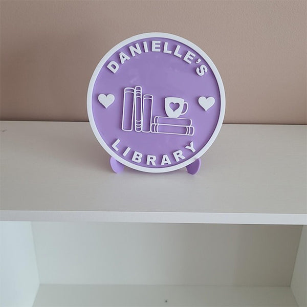 Library Sign,Personalized Acrylic Bookshelf Sign