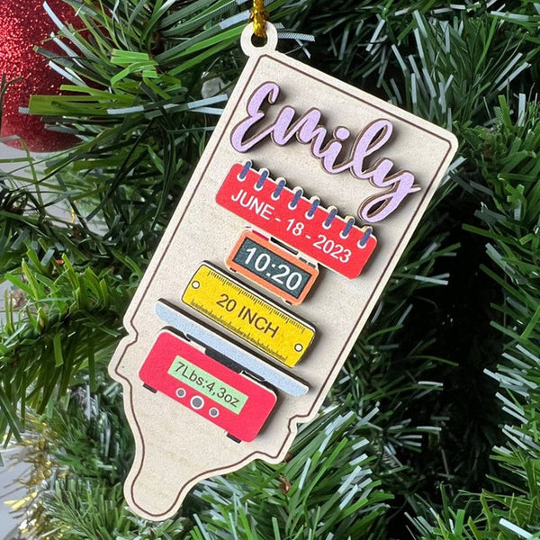 Personalized Baby'S First Christmas Wood Ornament