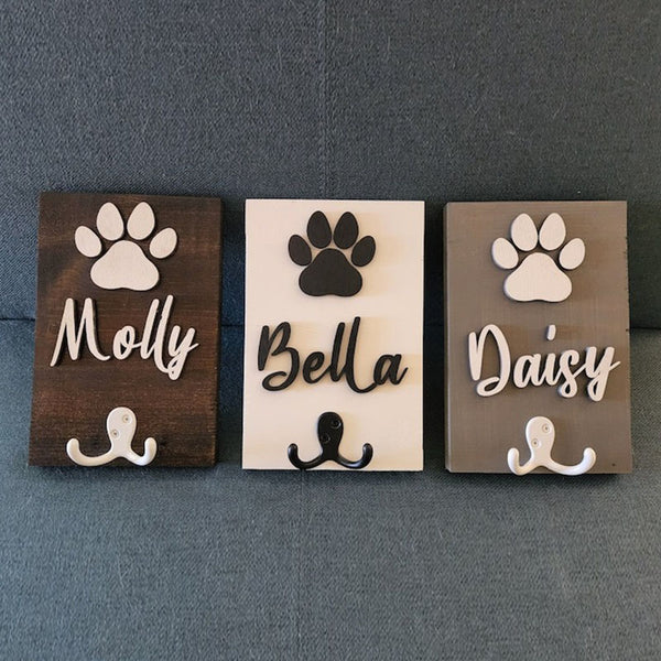 Personalized Pet Leash Holder, Custom Pet leash holder, Pet Sign, Dog Sign