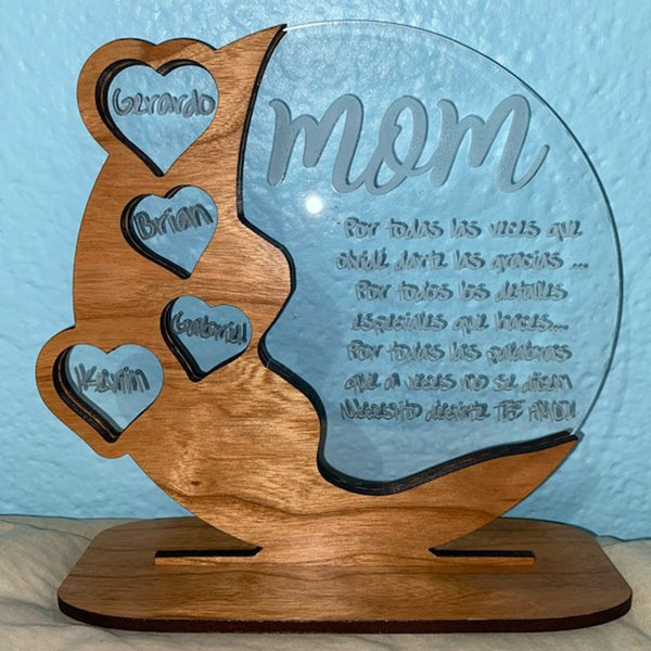 Mother'S Day Personalized Wood，Acrylic-Plaque, Beautiful Gift