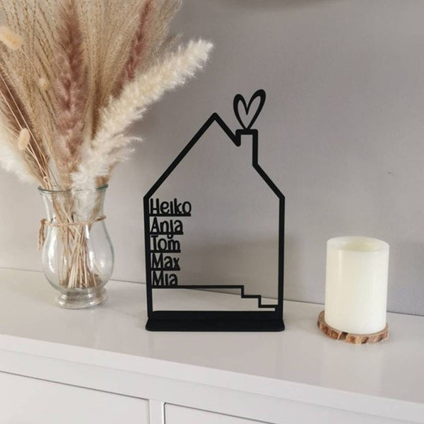 House with name, wooden house personalized,  wood personalized decorative wall housewarming gift