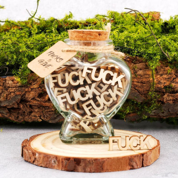 Jar of Fuck Gift Jar, Fucks to Give, Fuck Wooden Cutout Letter Piece