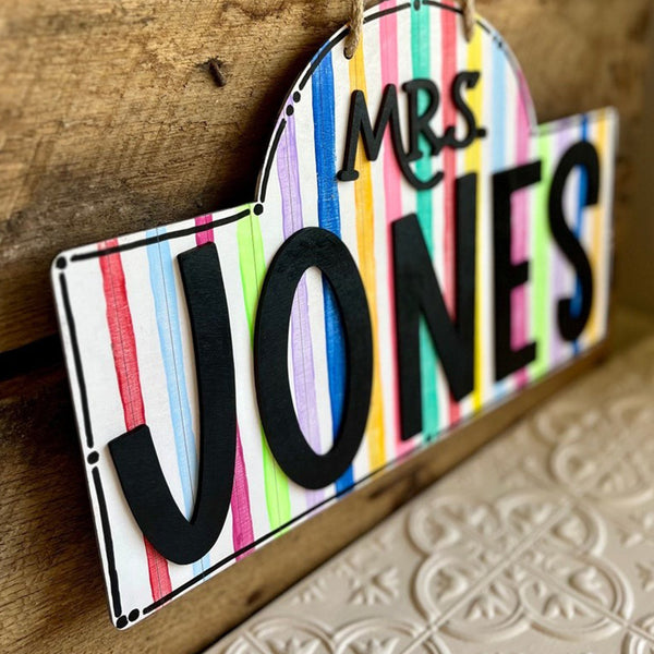 Personalized Teacher Door or Wall Sign, Classroom Sign, 3D Teacher Name Sign