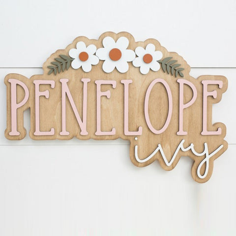 Custom wood name sign | Boho name sign