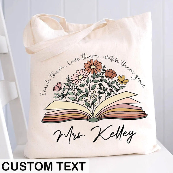 Teacher Gifts, Personalised Teacher Tote Bag, Teacher Tote Bag