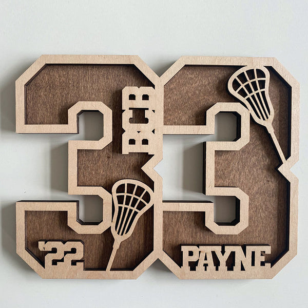 Custom Senior Athlete Number, Sports Number Wood Cutout, Custom Sports Plaque