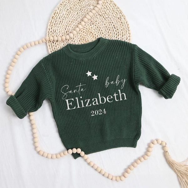 Personalized First Christmas Outfit Knit Sweater