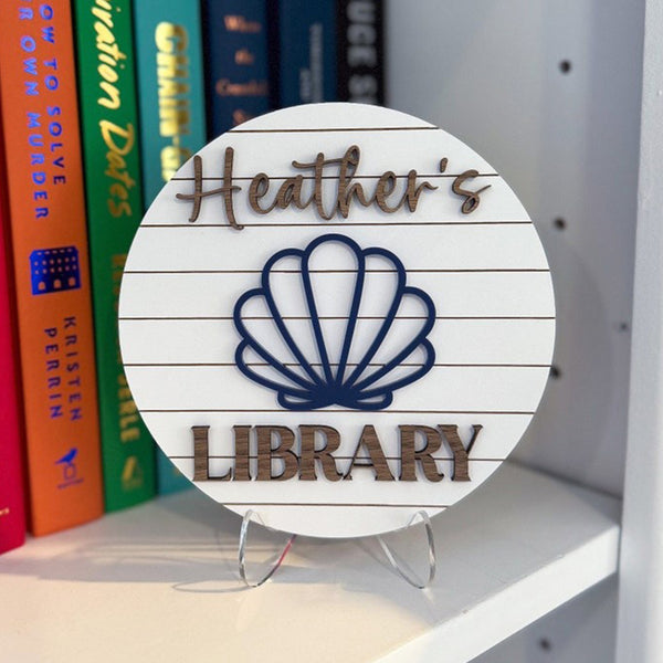 Personalized Library Sign, Book Shelf Decor,Gift for Book Lover