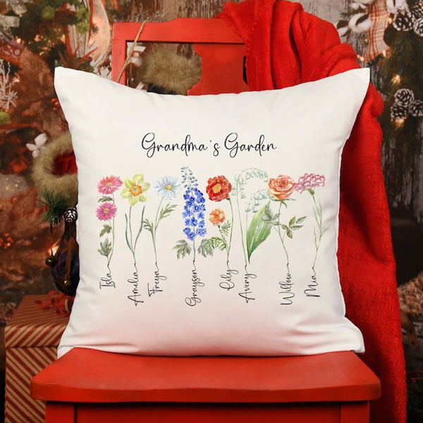 Grandma Mother's Day Gift, Personalize Grandma's Garden Pillow