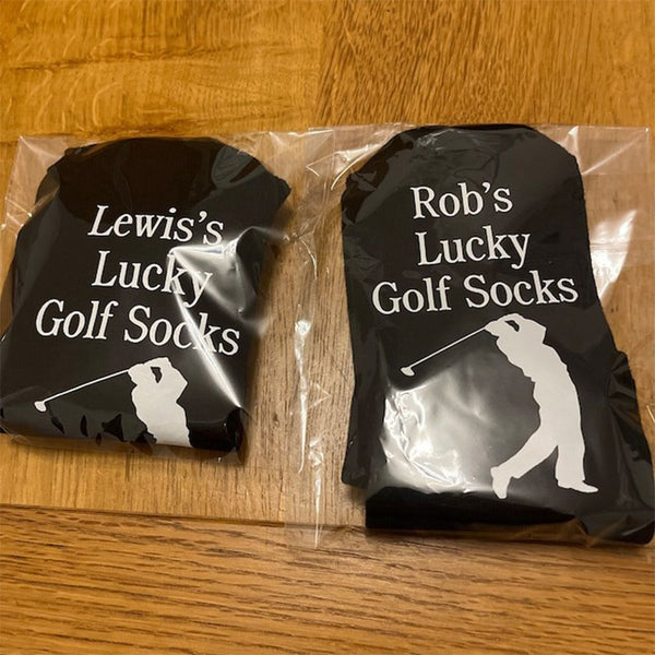 Personalised Lucky Golf Socks - Personalise with Name - Fathers Day Gift - Golf Fan