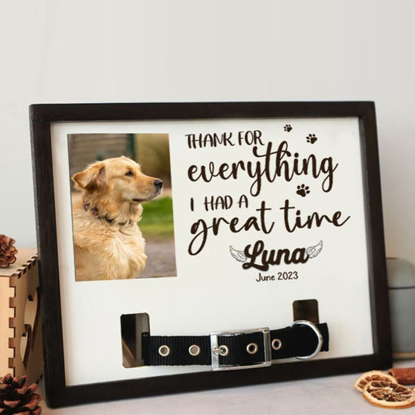 Pet Commemorative Gift, Personalized Commemorative Pet Collar Photo Holder Frame