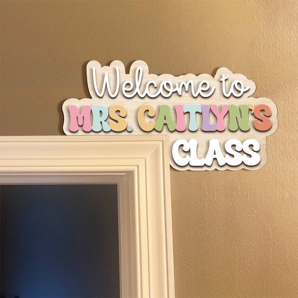 Personalized Teacher door frame sign  classroom name door frame corner sign