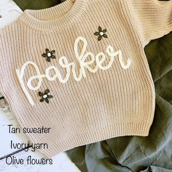 Personalized Hand Embroidered Baby and Toddler Sweaters