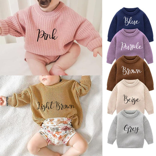 Personalized Hand Embroidered Baby and Toddler Sweaters