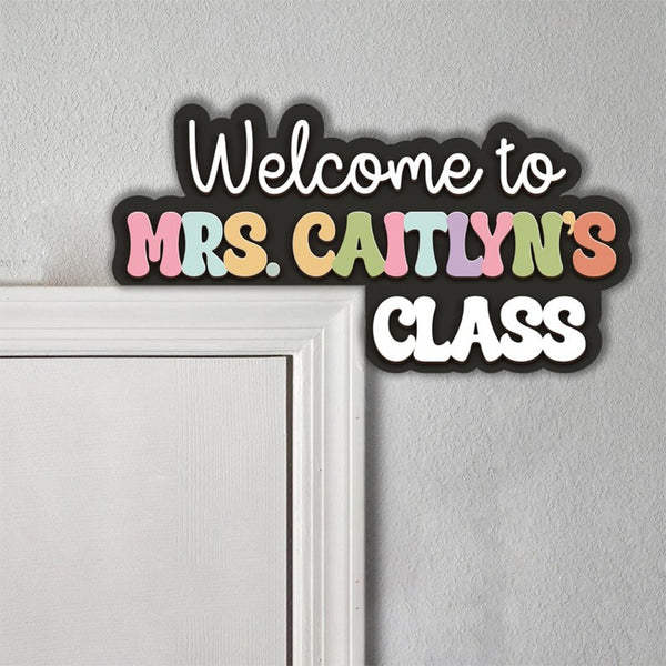 Personalized Teacher door frame sign  classroom name door frame corner sign