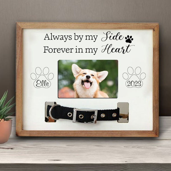 Pet Commemorative Gift, Personalized Commemorative Pet Collar Photo Holder Frame