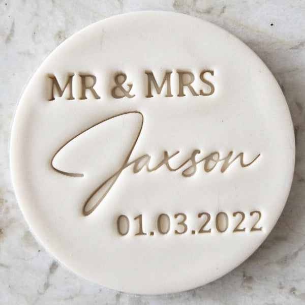 CUSTOM Christening Name and Date Cookie Biscuit Stamp Fondant Cake Decorating Icing Cupcakes Stencil