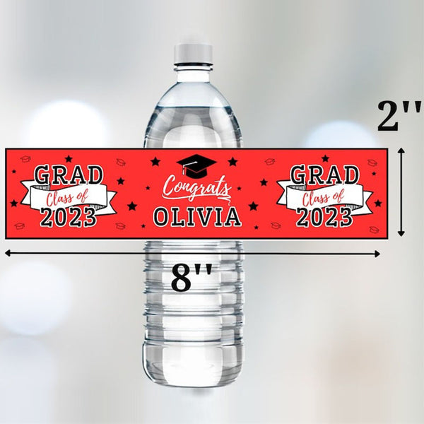 Graduation Water Bottle Labels Personalized Graduation Party Decorations