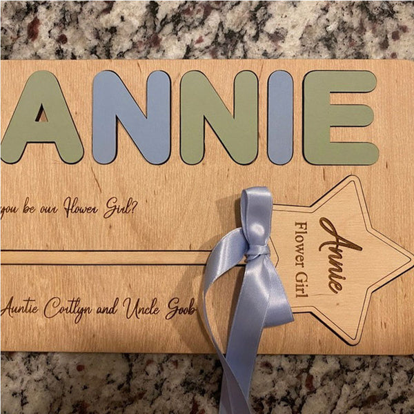 Proposal wand Personalized gift Wooden name puzzle