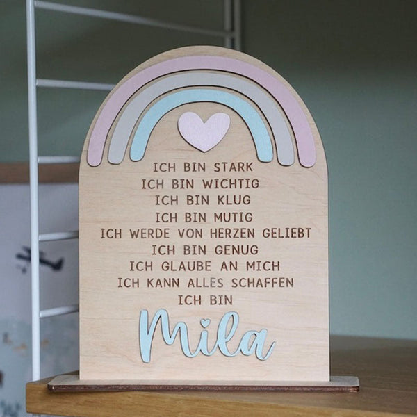 School Child 2023 Gift Personalized Wood / Affirmation Encouragement Gift Children Birthday