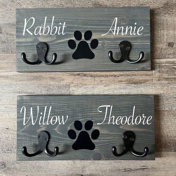 Personalized dog leash holder