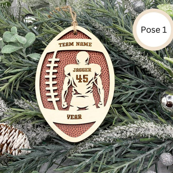 Personalized Football Charms, Wooden Sports Charms With Name And Custom Text