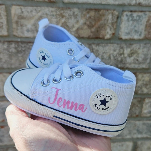 Custom Baby Shoes Personalized Baby High Top Monogram Infant Sneakers