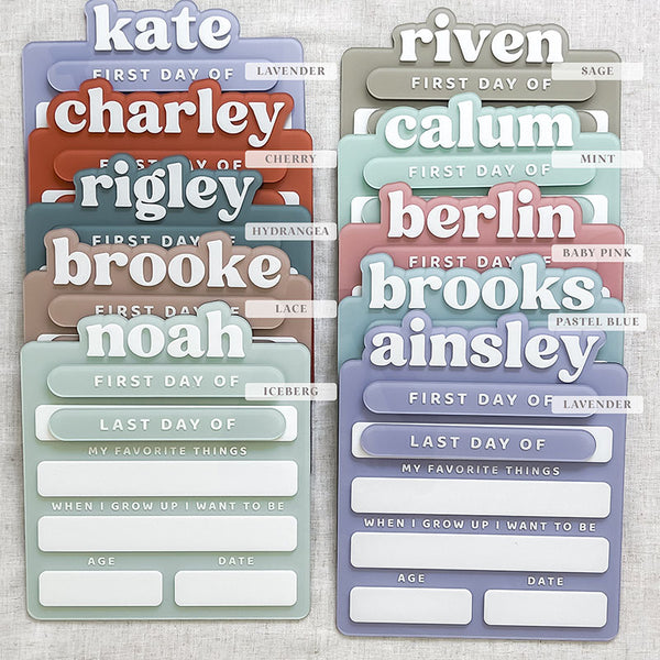 Acrylic personalized School Signs |Customized First and Last Day of School Boards