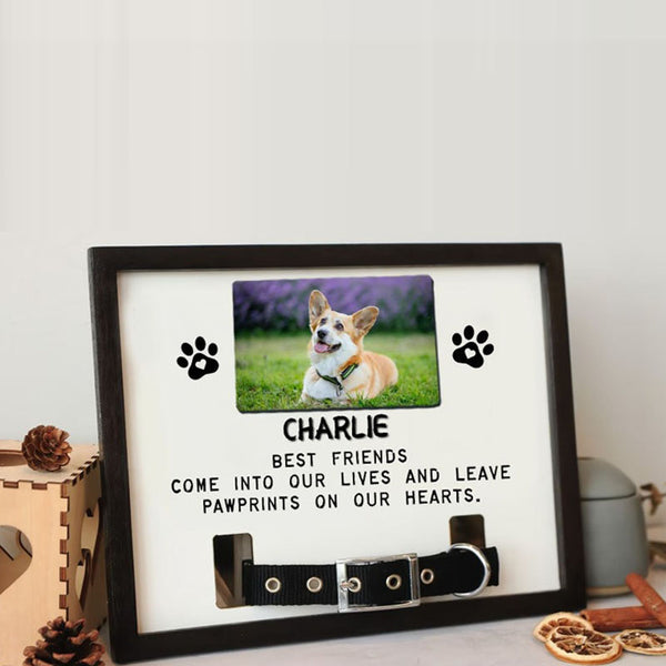 Pet Commemorative Gift, Personalized Commemorative Pet Collar Photo Holder Frame