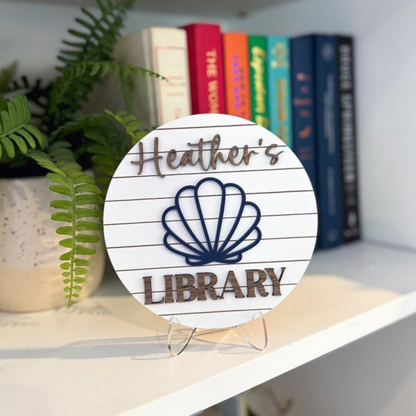 Personalized Library Sign, Book Shelf Decor,Gift for Book Lover