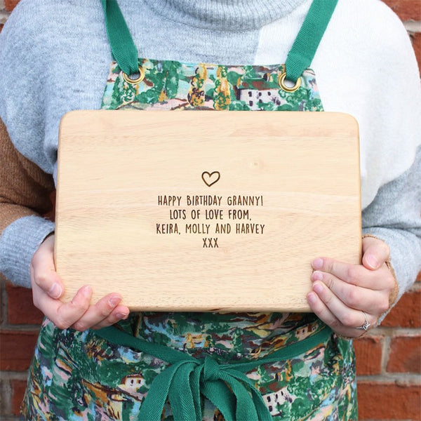 Personalised Grandma's Kitchen Wood Cutting Board, Family Portrait