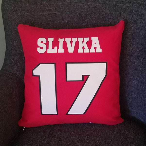 Senior night group gift football idea pillow sports jersey name number soccer