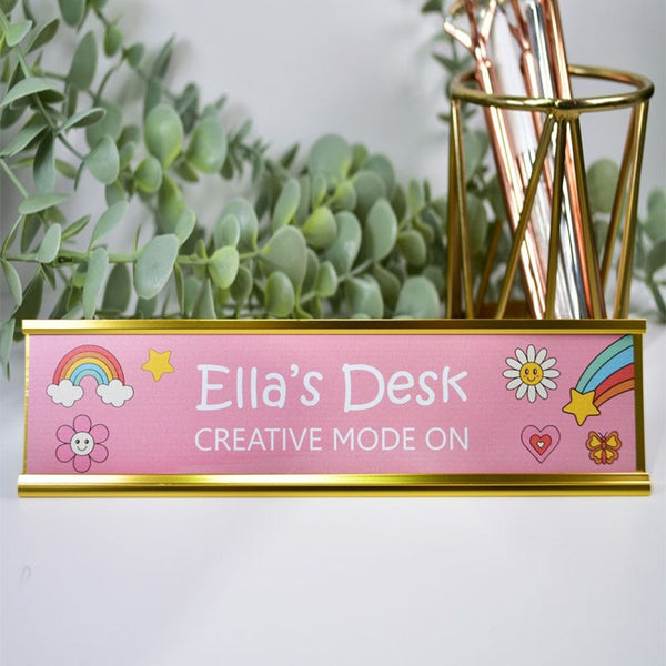 Home Office Graduation Gift Pastel Desk Decoration Printed Name Plaque Sign