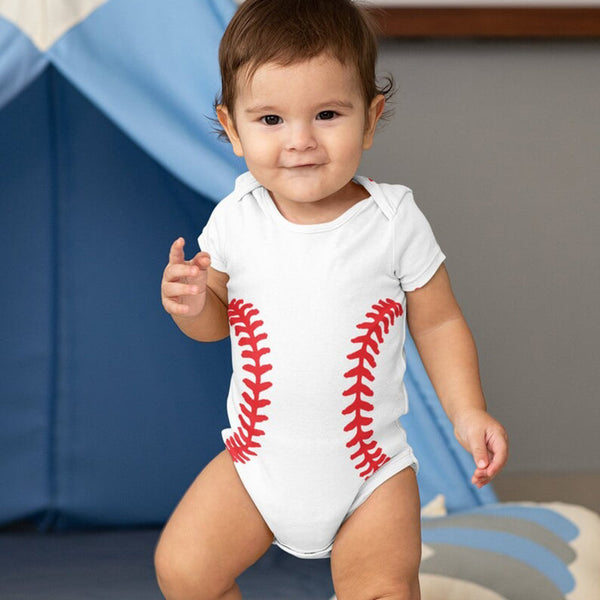 Baby Bodysuit - Custom Personalized Baseball Jersey Bodysuit with the Name and Number