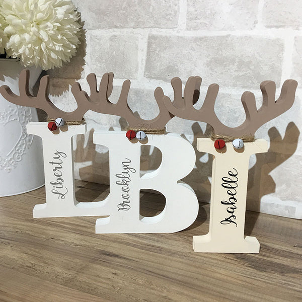 Reindeer letter, freestanding christmas letter, christmas decor, christmas decoration, personalised letter