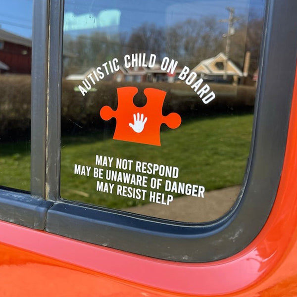 Autism Medical Alert Car Decal, Autistic Child on Board, Autistic Adult