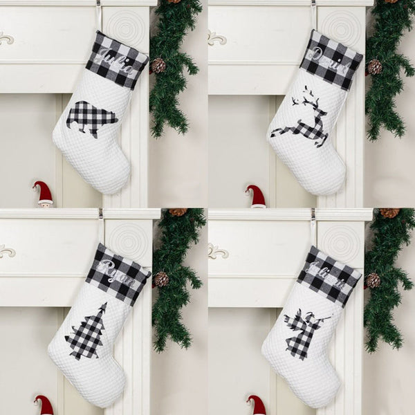 Personalized Christmas Stockings With White Ornaments