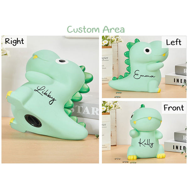 Custom Dinosaur Elephant Coin Bank With Name,Dinosaur Elephant Bank for Boys or Girls