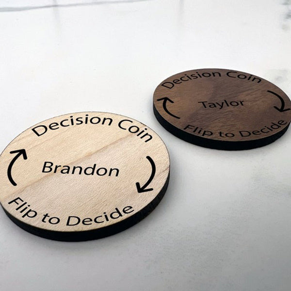 Personalized Decision Maker Coin  Argument Solver Engraved  Couples Date Night