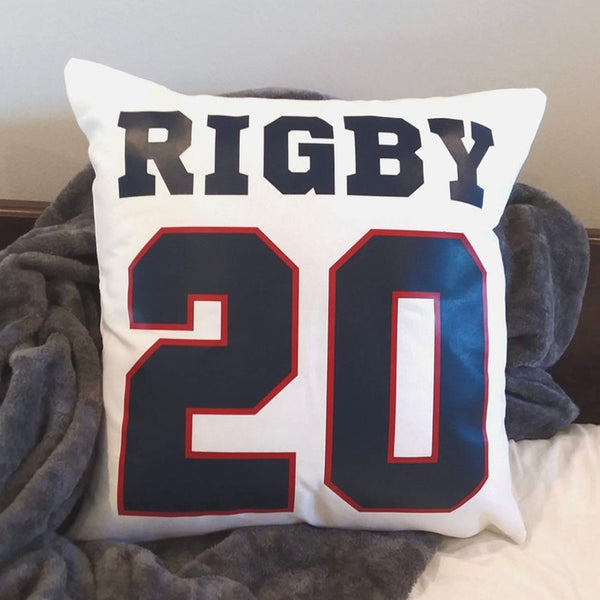 Senior night group gift football idea pillow sports jersey name number soccer