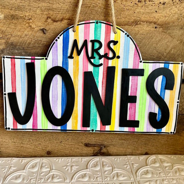 Personalized Teacher Door or Wall Sign, Classroom Sign, 3D Teacher Name Sign