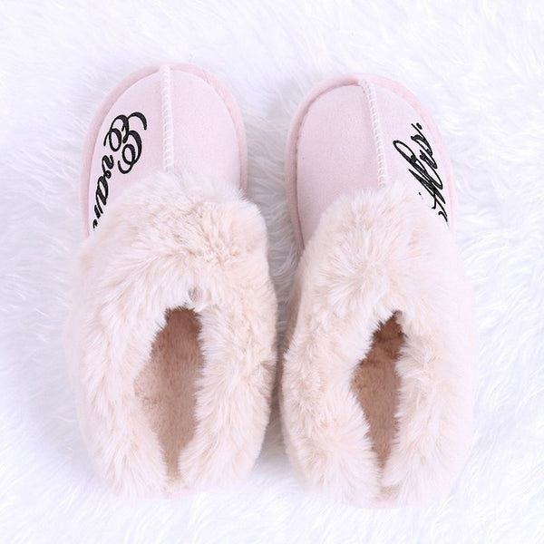 Personalized Women's Slippers Memory Foam House Slippers with Rubber Sole