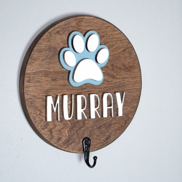 Personalized Dog Leash Holder || Custom Name Pet Leash Hook